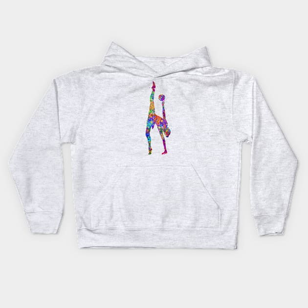 Rhythmic gymnastics ball dance Kids Hoodie by Yahya Art